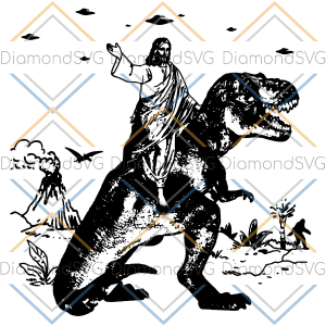 Jesus Riding Dinosaur Svg SVG180222029