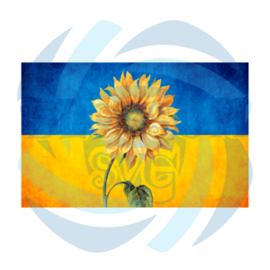 Sunflower On Ukraine Flag PNG CF240322013