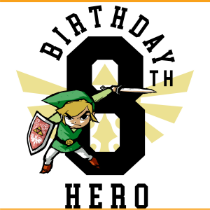 Legend Of Zelda Link 8th Birthday Hero SVG PNG Files
