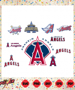 Angels of Anaheim Logo Bundle Svg Instant Download
