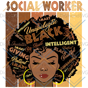 Melanin Social Worker Afro Hair Svg SVG140222010