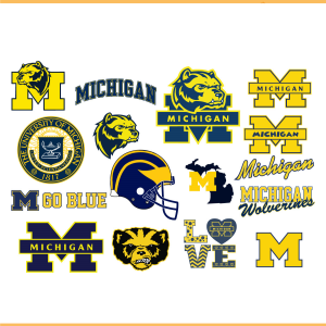 Michigan Wolverines Sport Bundle SVG PNG Files