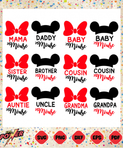 Mickey And Minnie Family Bundle Svg Instant Download