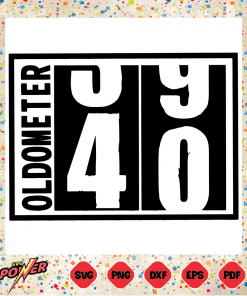 40th Birthday Svg Instant Download, Oldometer 40th Birthday SVG