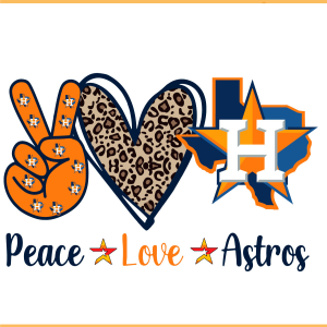 Peace Love Astros SVG PNG Files, Houston Astros Svg, MLB Svg
