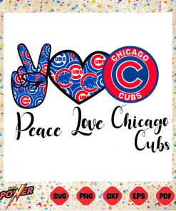 Peace Love Chicago Cubs Svg Instant Download, MLB Svg