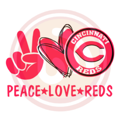 Peace Love With Cincinnati Reds Digital Download File MLB Svg