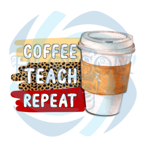 Coffee Teach Repeat PNG CF300322035