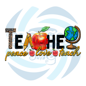 Teacher Peace Love Teach PNG CF300322033