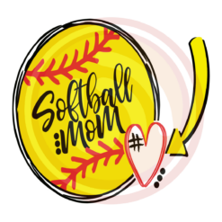 Softball Designs Digital Download File, Softball Mom Heart Svg