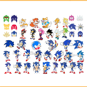 Sonic The Hedgehog Bundle SVG PNG Files, Cartoon Svg