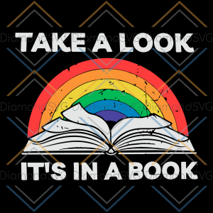 Take a look it s in a book reading vintage retro rainbow Svg SVG030322020