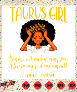 Black Girl Svg Instant Download, Taurus Black Girl Birthday