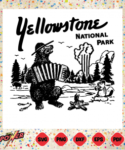 Yellowstone National Park Cute Bear Svg SVG180222032