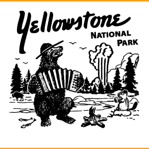 Yellowstone National Park Cute Bear SVG PNG Files
