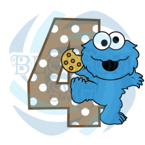 4th Birthday Baby Cookie Monster SVG WB090522034