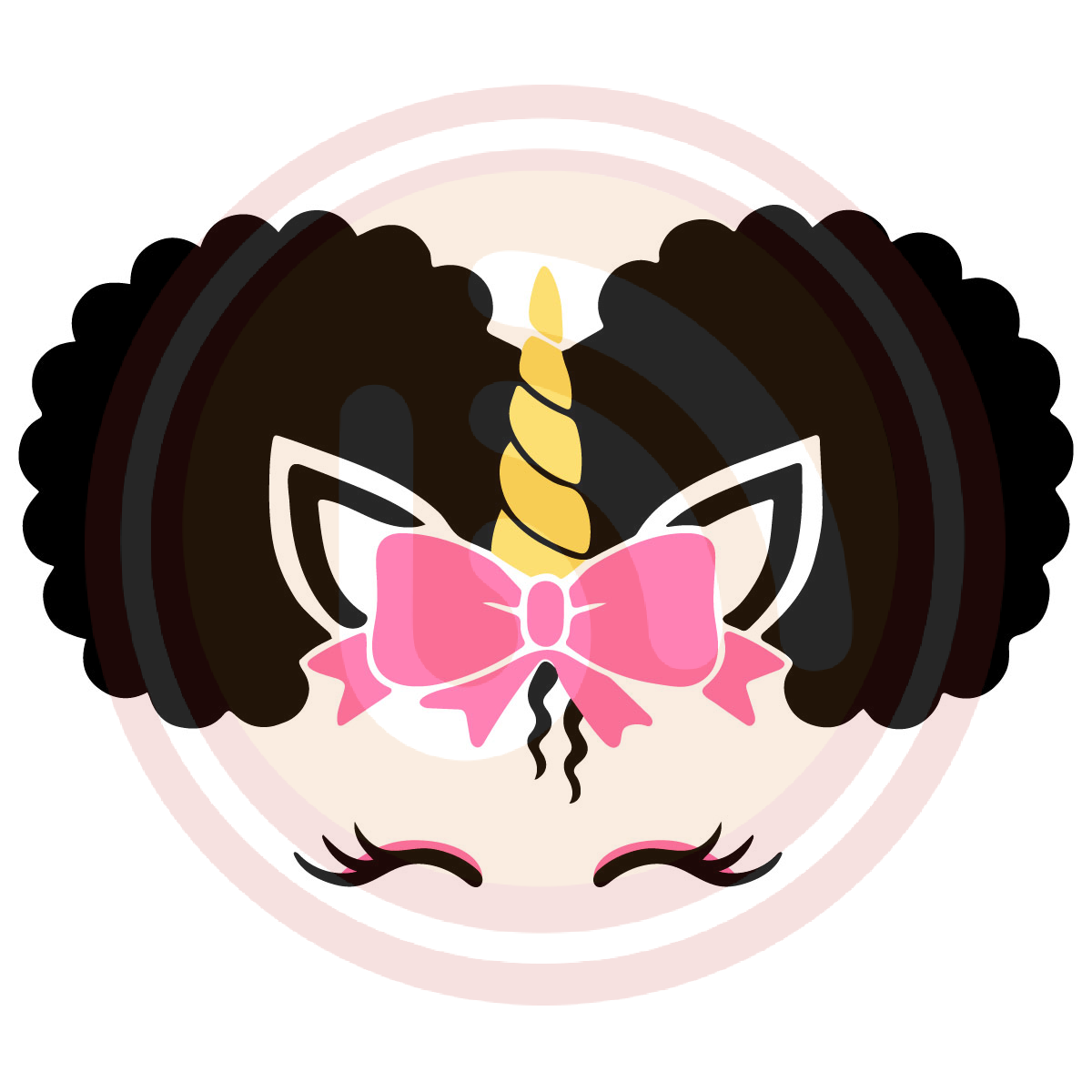 Afro Unicorn Digital Download File, Fictions Characters Svg