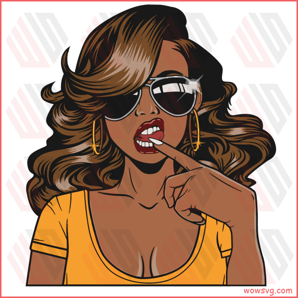 Afro Woman Wearing Top Sunglasses Svg SVG190122004