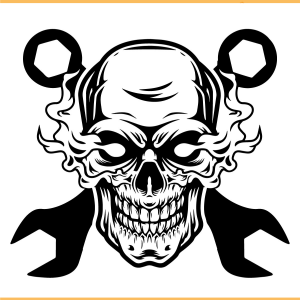 American Mechanic Skull SVG PNG Files, Halloween Svg