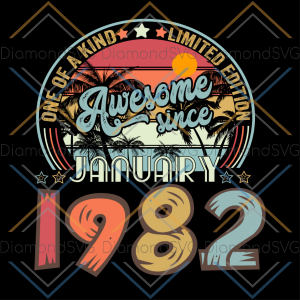 Awesome Sice January 1982 Sunset Logo SVG CL220422016