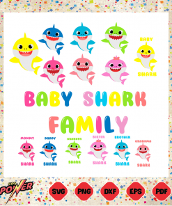 Baby Shark Family Bundle Svg Instant Download, Family Svg