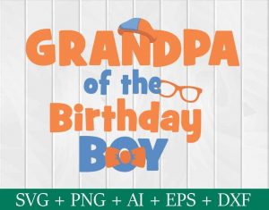 Grandpa Of The Birthday Boy Blippi logo svg