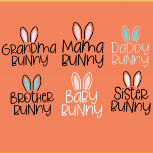 Bunny Family Bundle SVG PNG Files, Family Svg