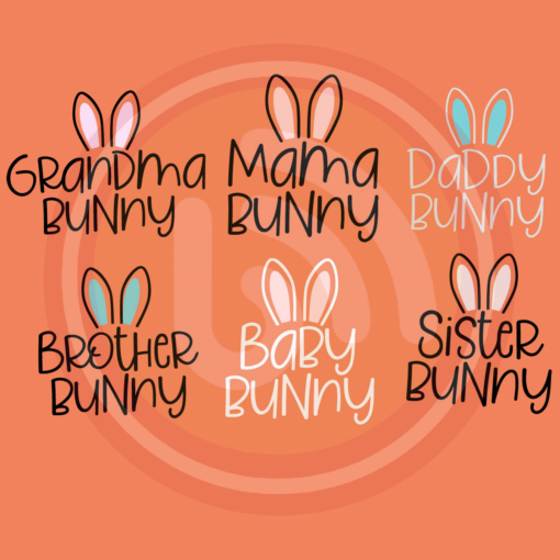 Bunny Family Bundle Digital Download File, Family Svg