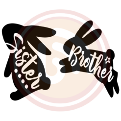 Bunny Sister And Brother Digital Download File, Bunny Svg