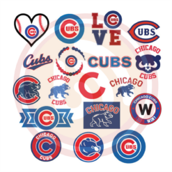 Love Cubs Baseball Logo Bundle Digital Download File, MLB Svg