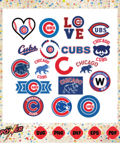 Chicago Cubs Logo Bundle Svg Instant Download, MLB Svg