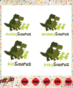 Dinosaur Daddy Mommy Kid Baby Saurus Svg Instant Download