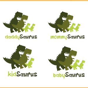 Dinosaur Daddy Mommy Kid Baby Saurus SVG PNG Files
