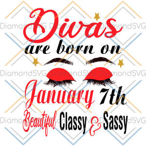 Divas Are Born On January 7th Eyes SVG CL220422024