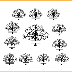Family Tree 3-14 Members Bundle SVG PNG Files, Family Svg