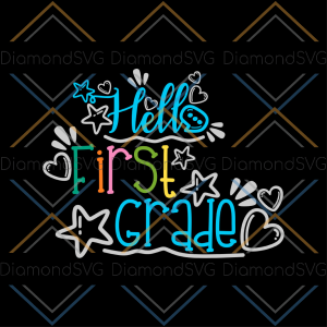 Hello First Grade Star Heart SVG CL220422058