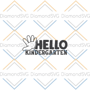 Hello Kindergarten Hand Back School SVG CL220422060