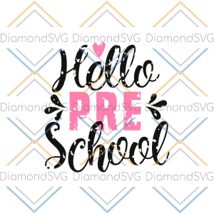 Hello Pre School Pink Heart SVG CL220422052