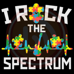 I Rock The Spectrum Digital Download File, Autism Heartbeat Svg