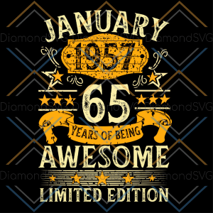 January 1975 65 Years Of Being Awesome Limited Edition SVG CL220422014