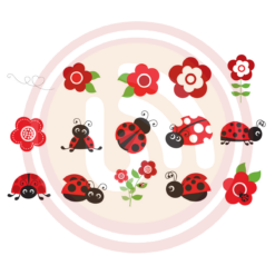 Ladybug Garden Digital Download File, Animal Svg