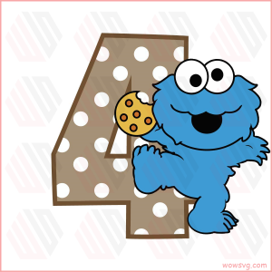 4th Birthday Baby Cookie Monster SVG WB090522034