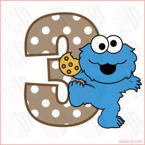 3rd Birthday Baby Cookie Monster SVG WB090522033