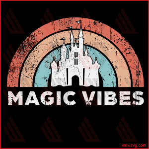 Vintage Magic Vibes Castle Cricut Svg, Vintage Rainbow Svg