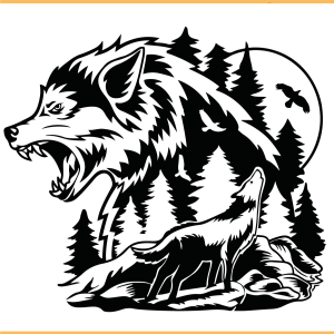 Mountain Wolf SVG PNG Files, Animal Svg