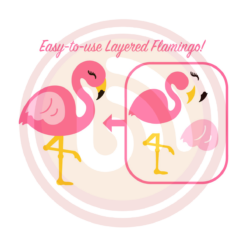 Pink Flamingo Layered Digital Download File, Animal Svg