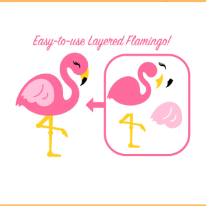 Pink Flamingo Layered SVG PNG Files, Animal Svg