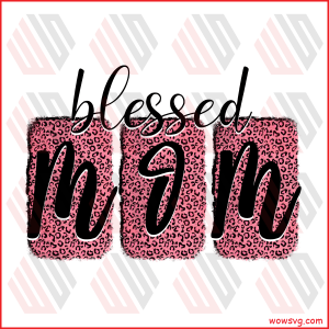 Pink Leopard Blessed Mom PNG CF260322002