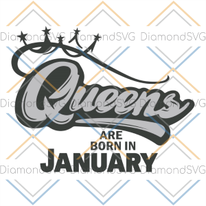 Queen Are Born In January Crown SVG CL220422028