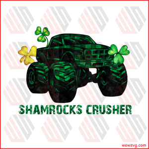 Shamrocks Crusher Monster Car Sublimation St Patrick s Day Png CF150222005